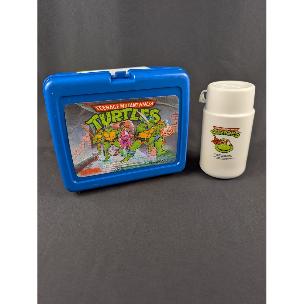 Vintage 1989 TMNT Teenage Mutant Ninja Turtles Lunch Box & Thermos